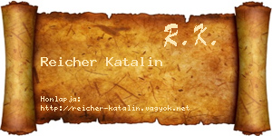 Reicher Katalin névjegykártya